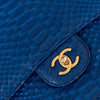 Chanel Blue Python Jumbo Classic  Double Flap Bag