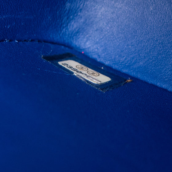 Chanel Blue Python Jumbo Classic  Double Flap Bag