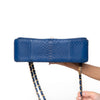 Chanel Blue Python Jumbo Classic  Double Flap Bag