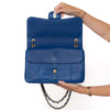Chanel Blue Python Jumbo Classic  Double Flap Bag