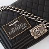 Chanel  Black Leather Old Medium Boy Bag