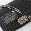 Chanel  Black Leather Old Medium Boy Bag