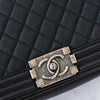 Chanel  Black Leather Old Medium Boy Bag
