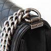 Chanel  Black Leather Old Medium Boy Bag