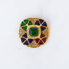  Chanel Vintage Multi Coloured Gripoix Cabochon Brooch