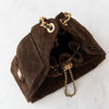 Chanel 25 Small Brown Suede Hobo Bag