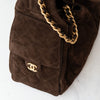Chanel 25 Small Brown Suede Hobo Bag