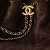 Chanel 25 Small Brown Suede Hobo Bag