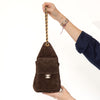 Chanel 25 Small Brown Suede Hobo Bag
