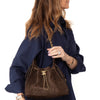 Chanel 25 Small Brown Suede Hobo Bag
