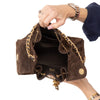 Chanel 25 Small Brown Suede Hobo Bag