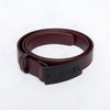 Chanel Burgundy Leather Logo Buckle Belt