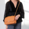 Chanel Quilted Large Two Tone Flap Bag in Orange Brown  Caviar Leather