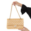 Chanel Tan Leather Medium Classic Double Flap Bag