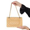 Chanel Tan Leather Medium Classic Double Flap Bag