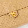Chanel Vintage Square Beige Leather Flap Bag