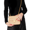 Chanel Vintage Square Beige Leather Flap Bag