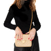 Chanel Vintage Square Beige Leather Flap Bag