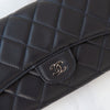 Chanel Navy Classic Quilted Long Foldout Leather Flap Wallet