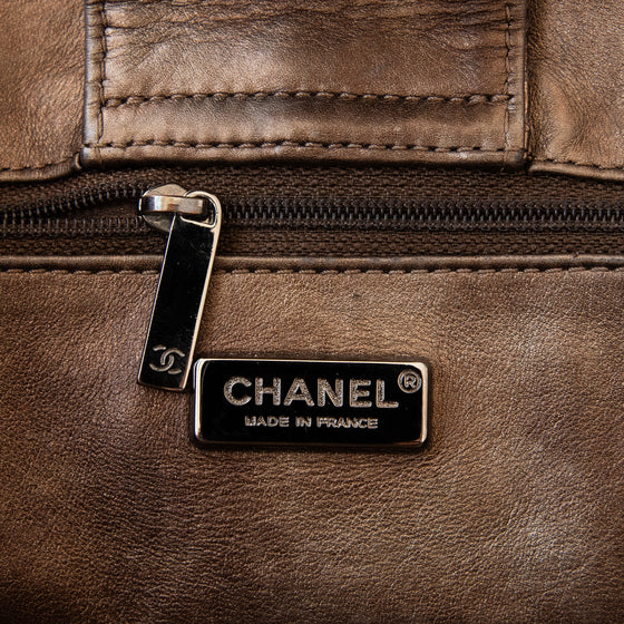 Chanel Vintage Bronze Python Executive Cerf Tote Bag