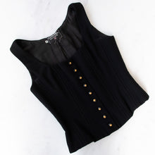  Chanel Vintage Black Corseted Gilet Waistcoat