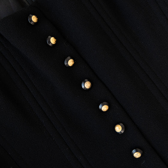 Chanel Vintage Black Corseted Gilet Waistcoat