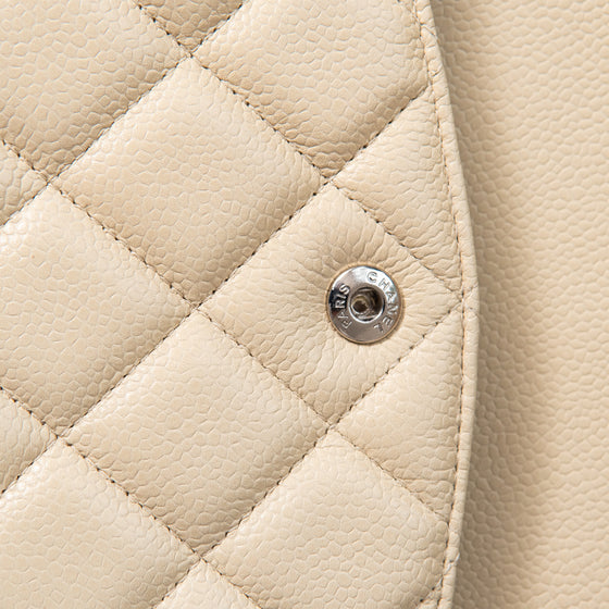 Chanel Cream Caviar Leather Jumbo Classic Double  Flap Bag