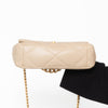 Chanel 19 Medium Large Beige Lambskin Leather Flap Bag