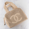 Chanel Vintage Cream Caviar Leather Small Perforated CC Bowling Bag