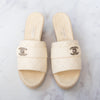 Chanel Cream Leather Mules