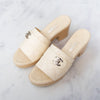 Chanel Cream Leather Mules