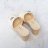 Chanel Cream Leather Mules