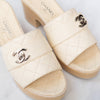 Chanel Cream Leather Mules