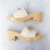 Chanel Cream Leather Mules