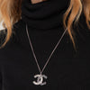 Chanel Rhinestone Crystal CC Pendant Necklace