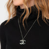 Chanel Rhinestone Crystal CC Pendant Necklace
