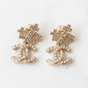 Chanel Mini Pearl Encrusted Crown CC Drop Earrings