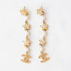 Chanel Crystal Encrusted Stars And CC Drop Earrings