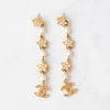 Chanel Crystal Encrusted Stars And CC Drop Earrings