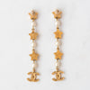Chanel Crystal Encrusted Stars And CC Drop Earrings