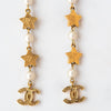 Chanel Crystal Encrusted Stars And CC Drop Earrings