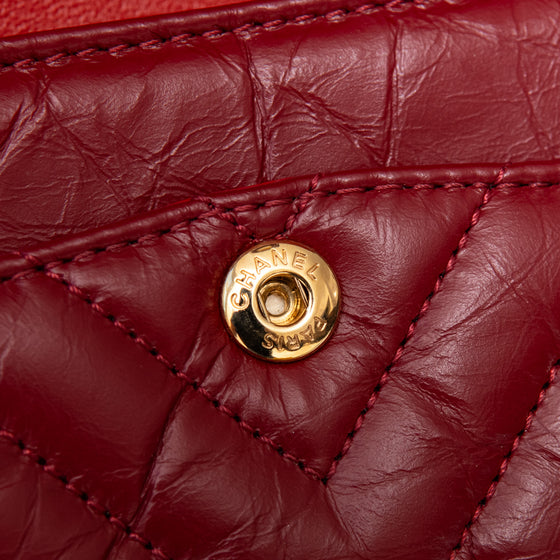 Chanel Burgundy Aged Calfskin Chevron Quilted 2.55 Reissue Mini Flap Bag