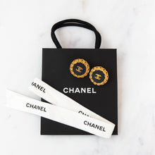  Chanel Vintage CC Logo Disc Clip On Earrings