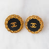 Chanel Vintage CC Logo Disc Clip On Earrings