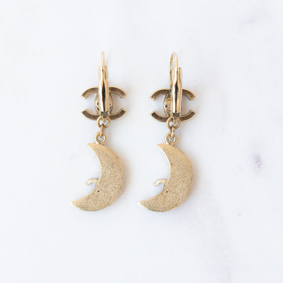 Chanel CC Moon Drop Earrings