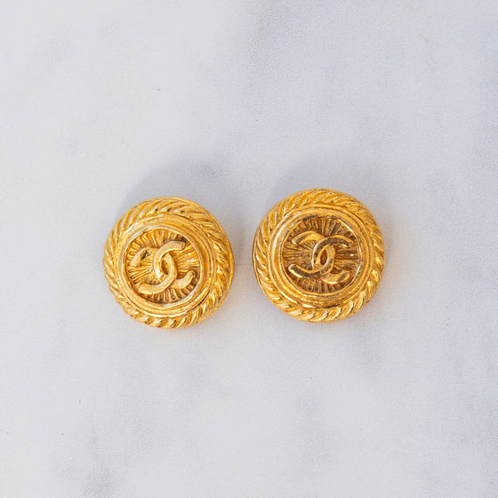 Chanel  Vintage Coco Mark Clip On Earrings