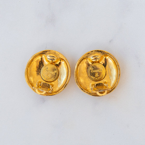Chanel  Vintage Coco Mark Clip On Earrings
