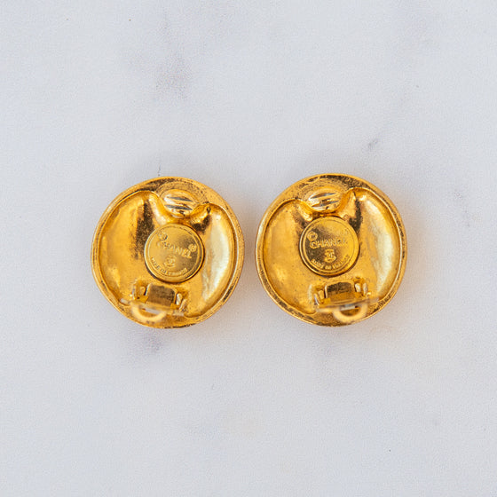Chanel  Vintage Coco Mark Clip On Earrings