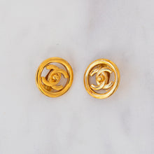  Chanel Vintage 1997 CC Turn Lock Clip On Earrings