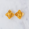 Chanel Vintage 97P Coco Mark Diamond Shape Gold Plated Clip On Earrings